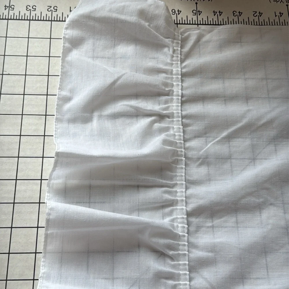 Vintage Sears White Ruffled Curtain Set–2 Pairs with Tiebacks – 48” x 51” Panels